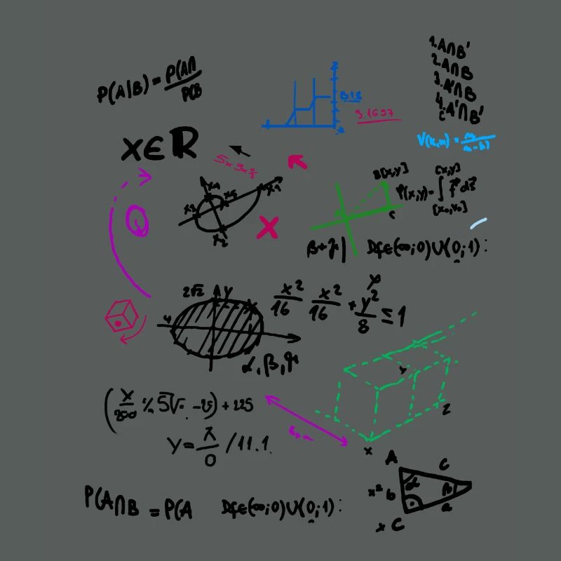 Math complexe tableau mathématique avec des formules