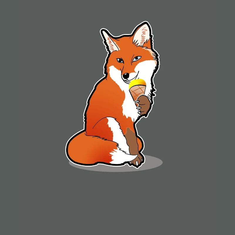 Fuchs mit Eis Comic Sommer Cartoon Geschenk
