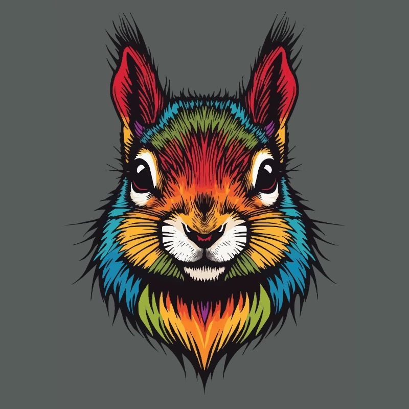 Buntes Eichhörnchen tierische Farbexplosion