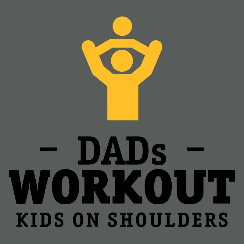 Papas workout mit Kind auf Schultern Geschenk