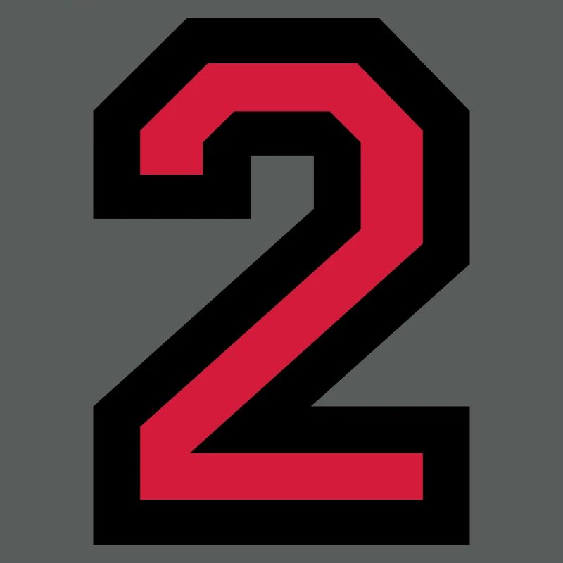 Zahl 2 - Nummer 2 (Rot) Nr. 2