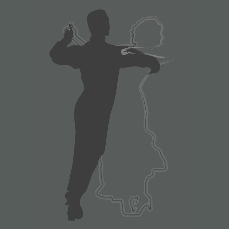 Conception élégante de silhouettes de couple dansant