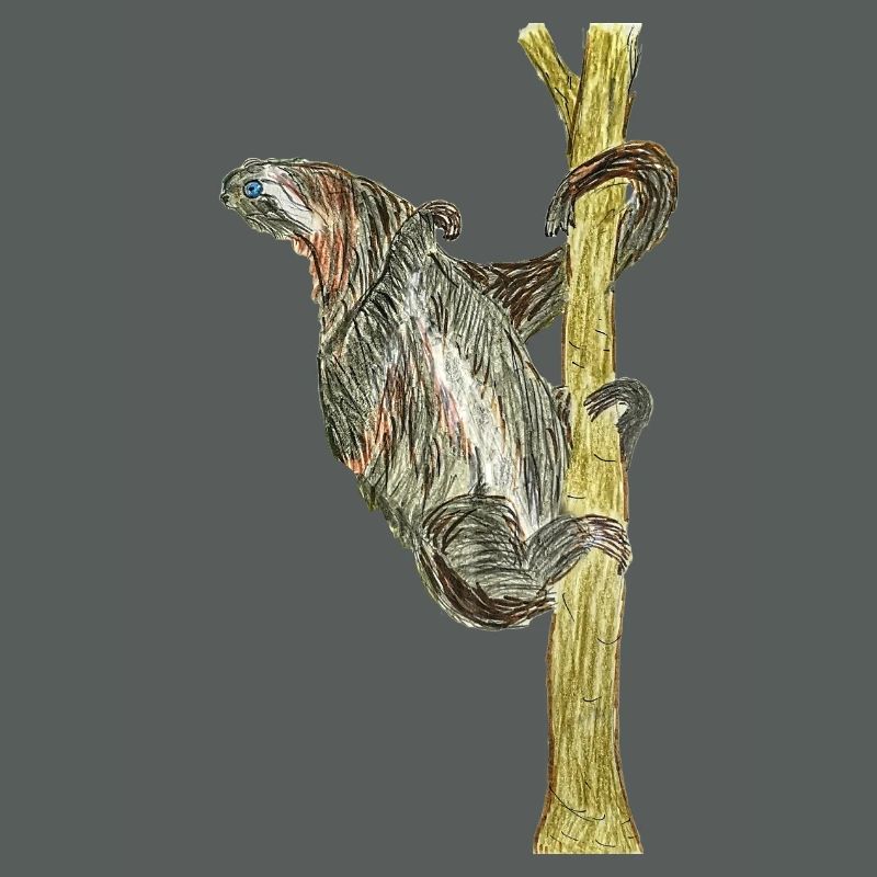 Monkey artwork on tree