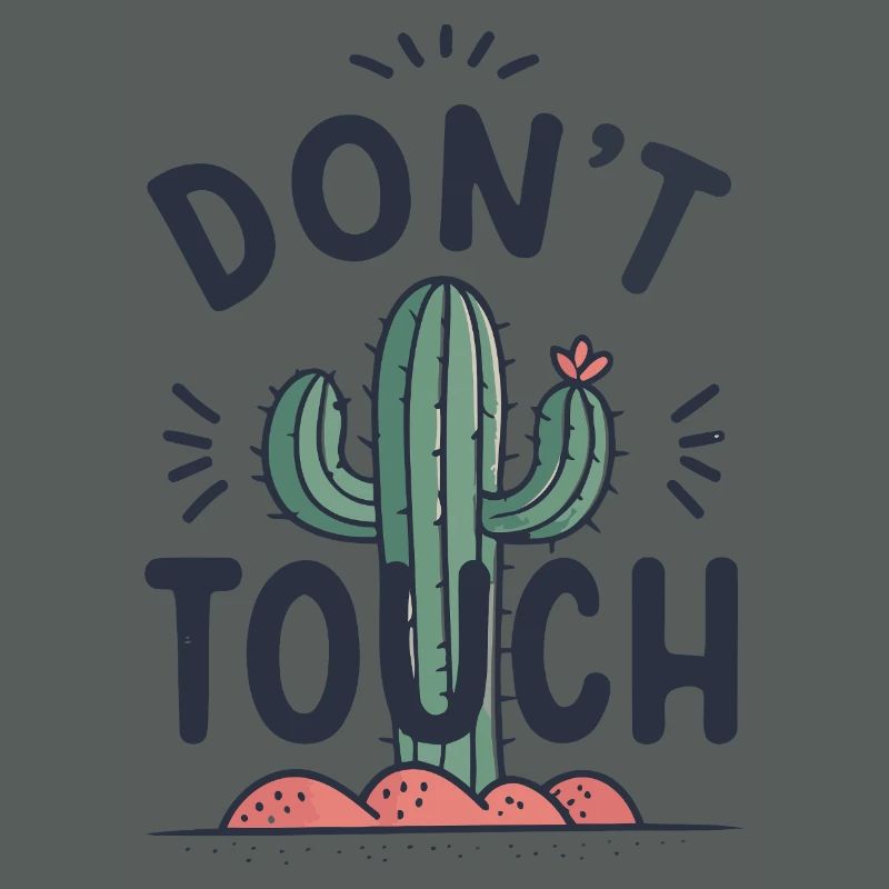 Cactus Do Not Touch Drawing
