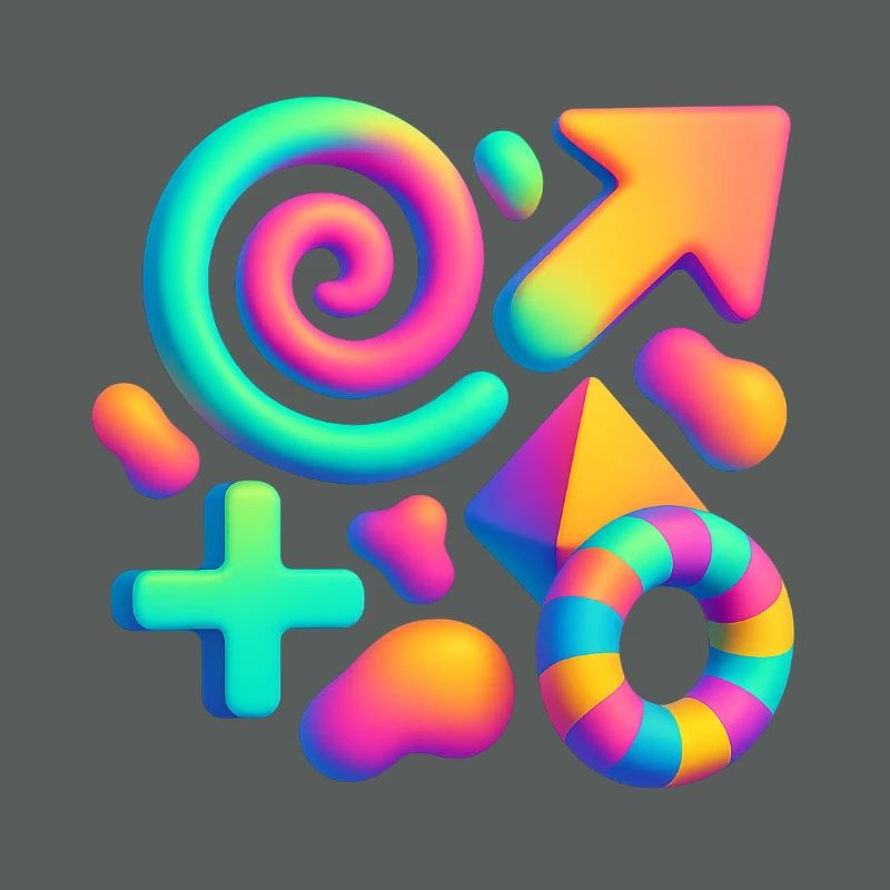 Neon Dreams – Explosion de formes abstraites en 3D