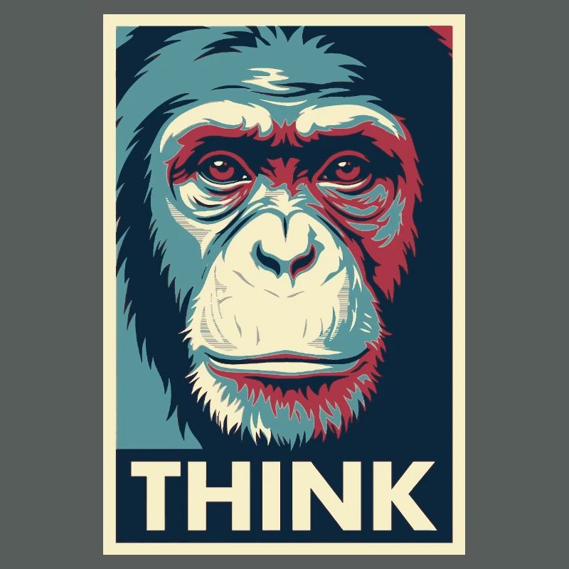 Affiche pop art Monkey Thinking