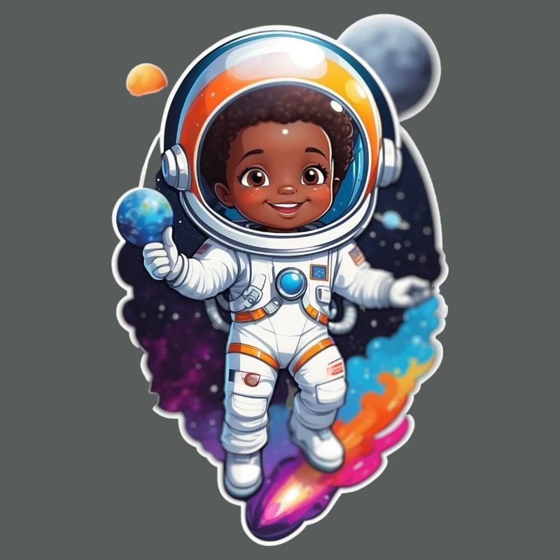 Conception de dessin animé d’enfant astronaute mignon