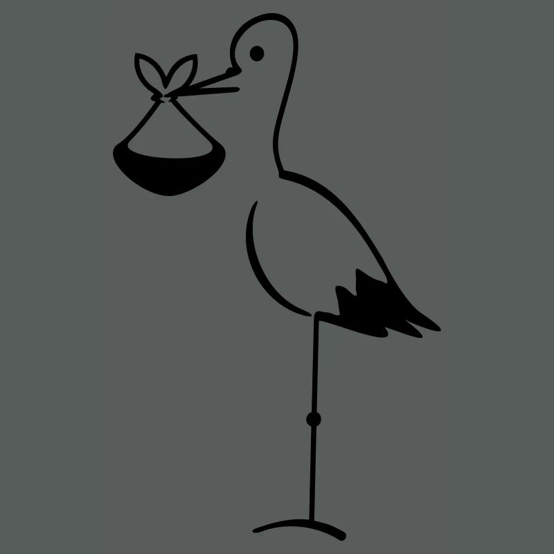 Storch mit Bündel / stork with bundle (1c)