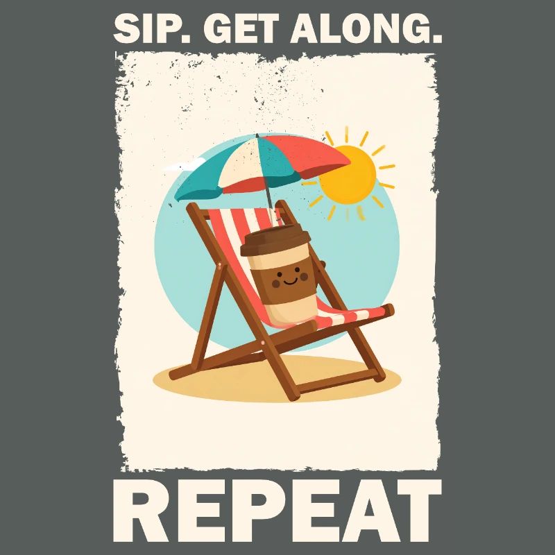 Sunny Beach Coffee Drinking Design
