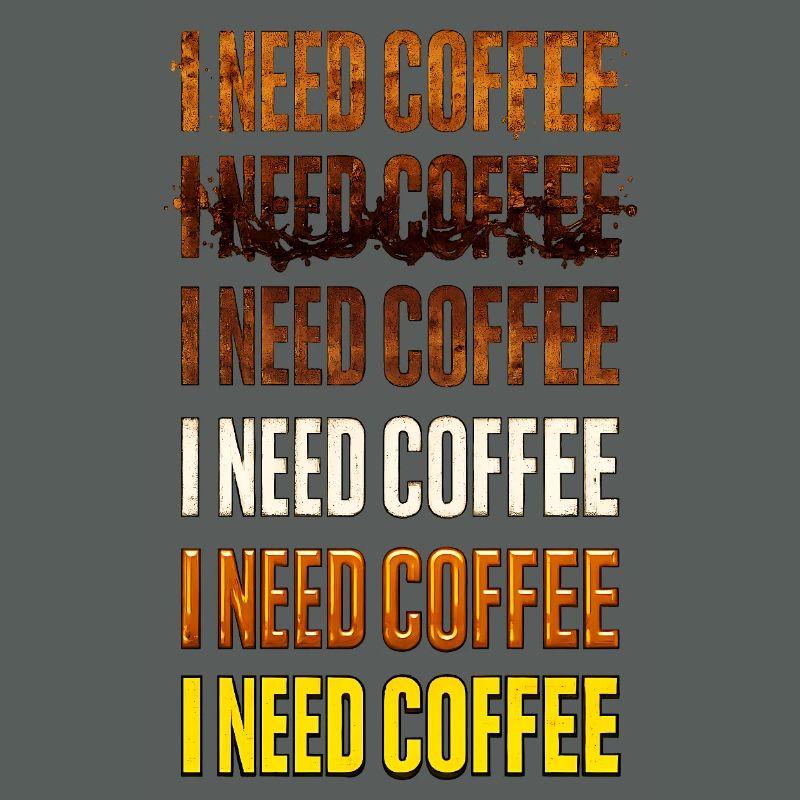 I Need Coffee – Color Gradient Text