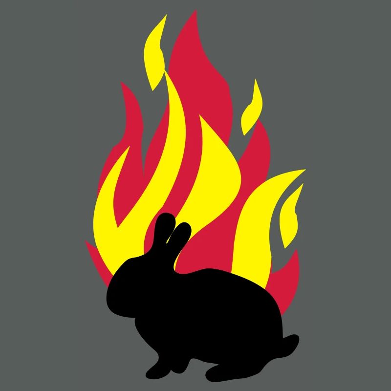 Lapin avec le feu