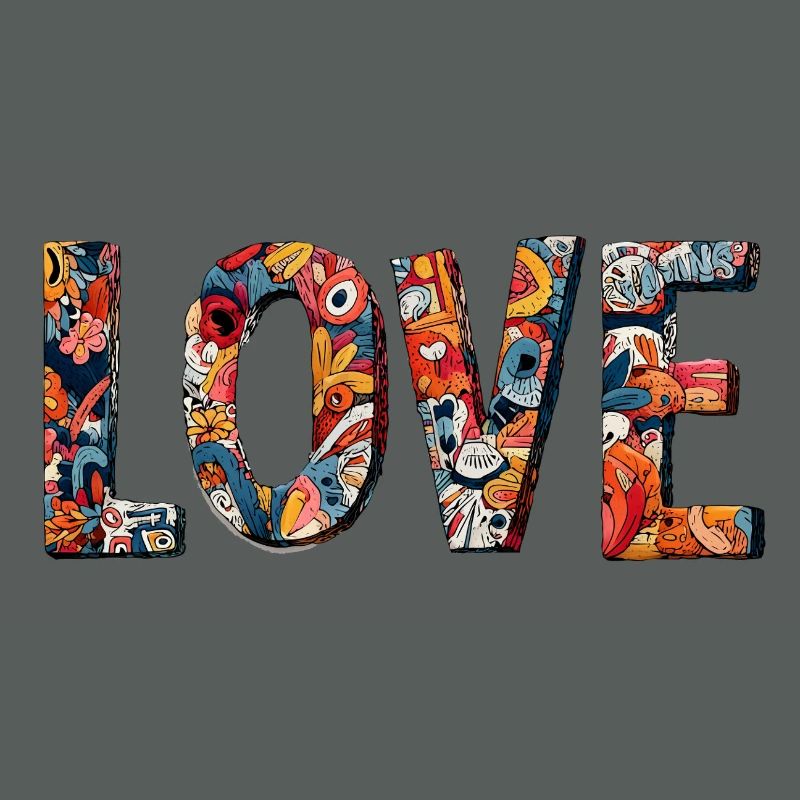 Conception créative de graffitis LOVE