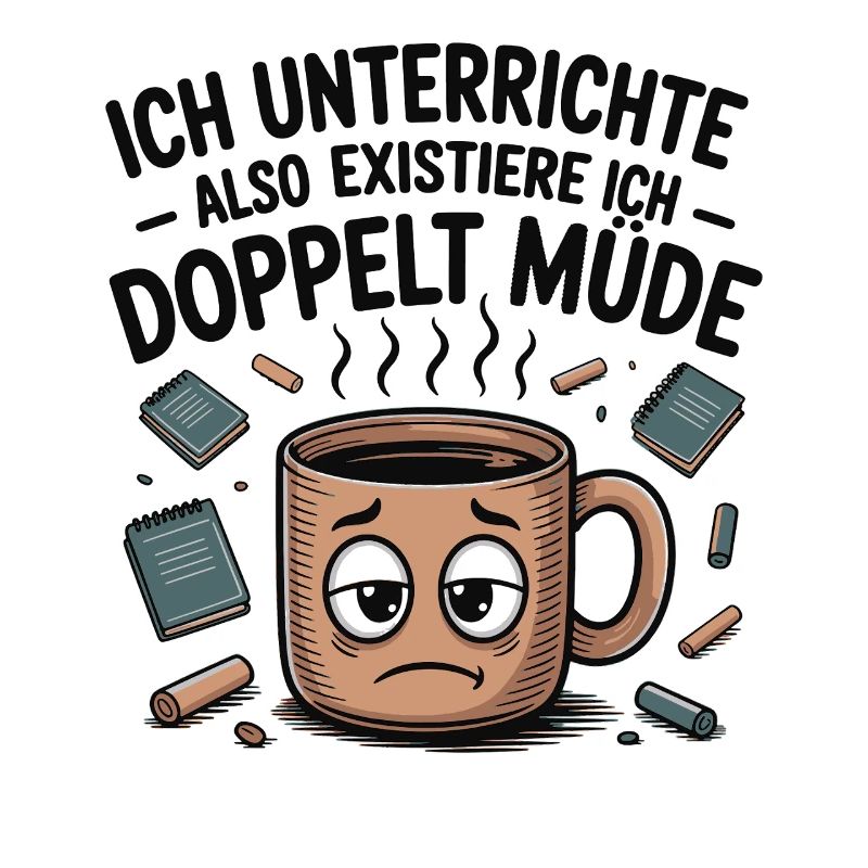 Conception de tasse à café d’enseignant fatigué