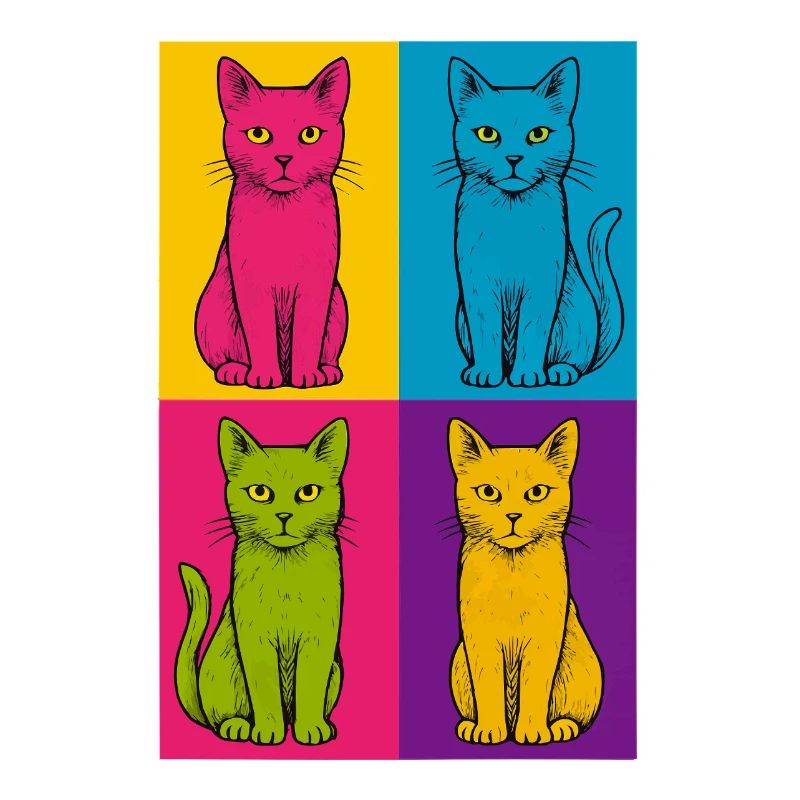 Pop Art Cats Quartet