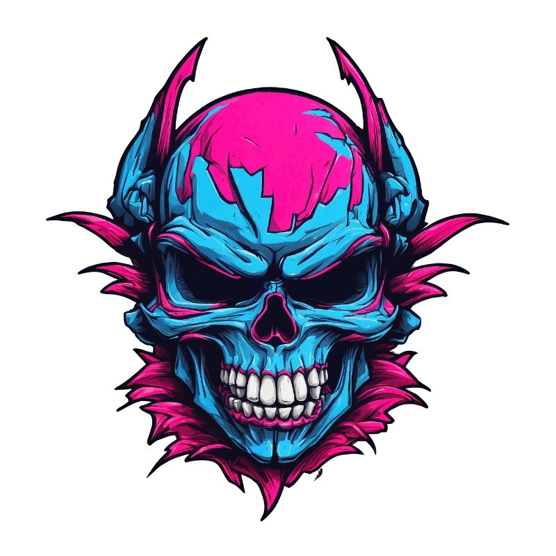 Neon Devil's Skull