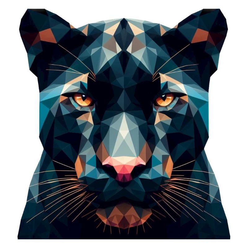 Une panthère dans le style polygonal