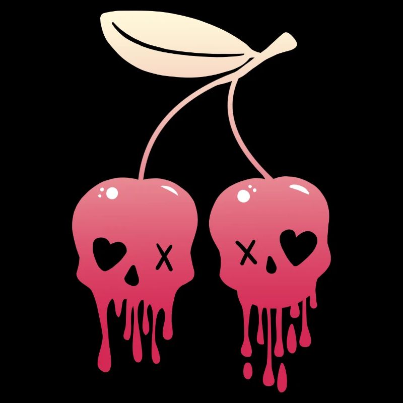Kirschen Kawaii Schädel Pastel Goth