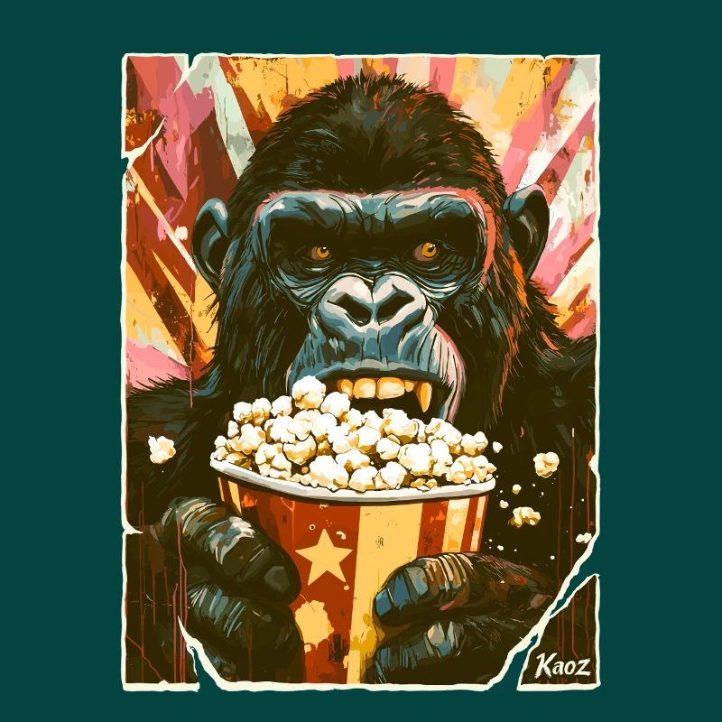 Gorille au pop-corn