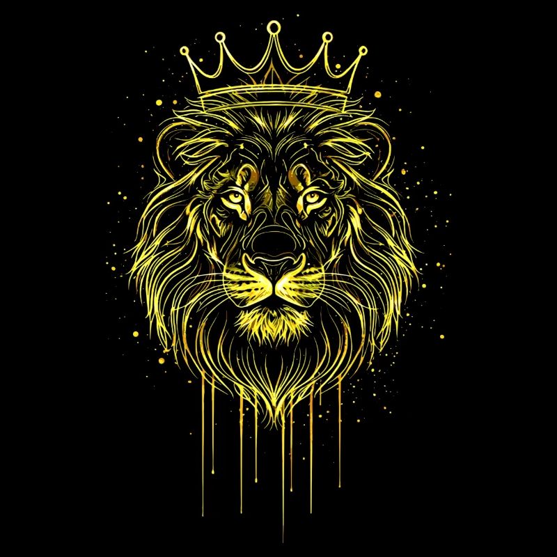 Lion à l’aspect or couronne – Noble Chat de proie