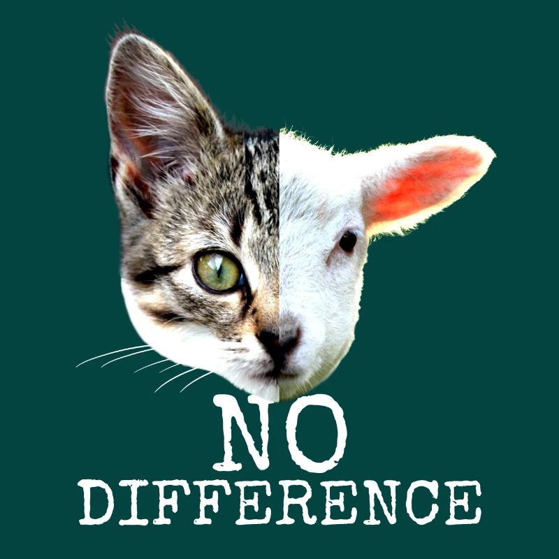 No Difference Pro Vegan Spruch Vegetarier Katzen