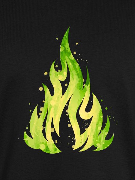 Verdant Flame Watercolor Fire