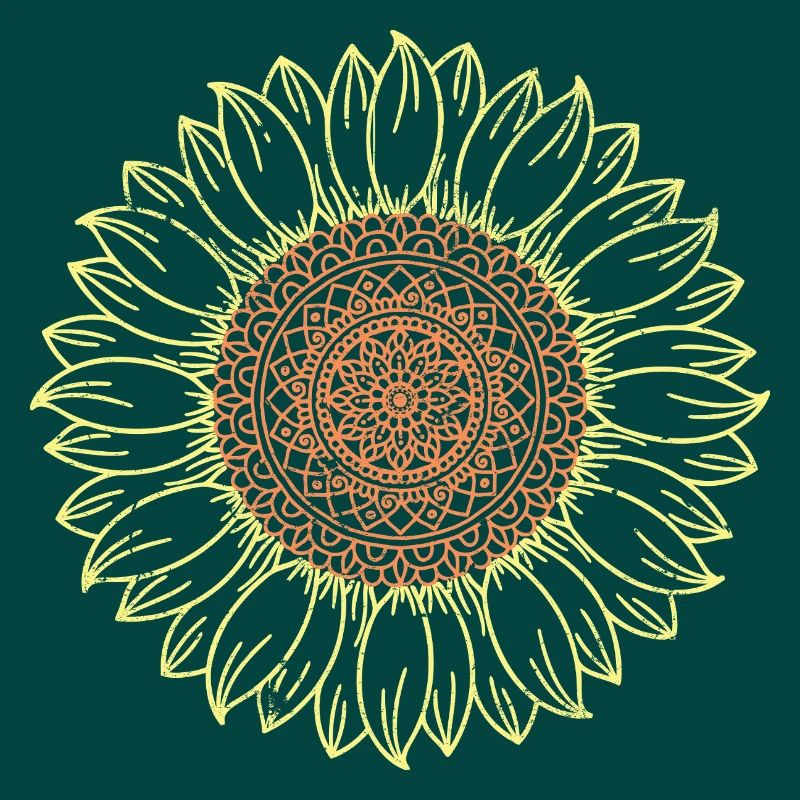 Conception complexe de mandala tournesol