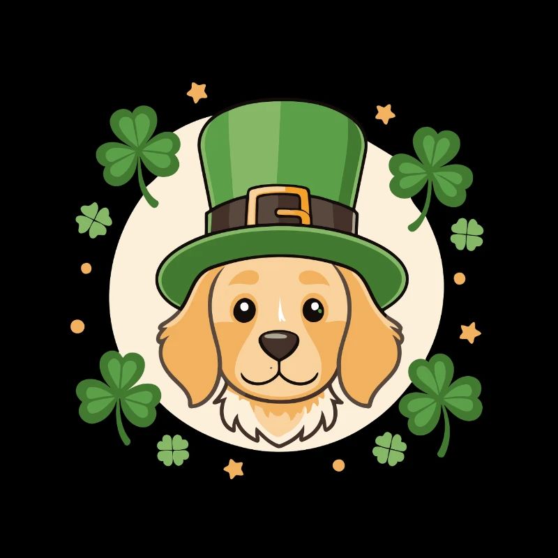 Chien Labrador Leprechaun Vert et Trèfles