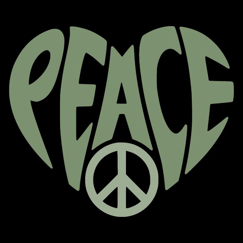 Peace Heart with Peace Typo