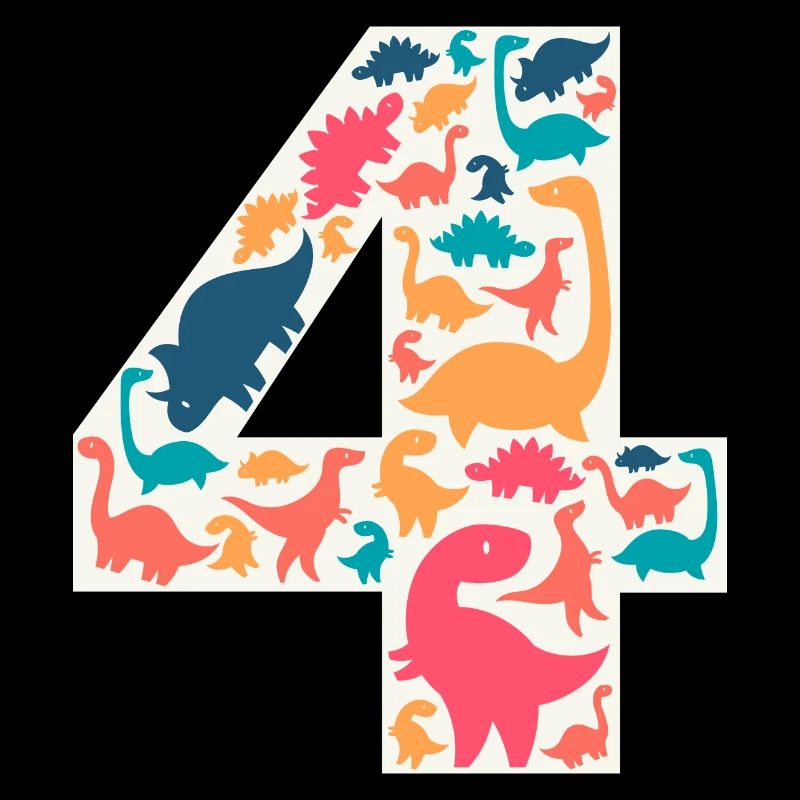 4 Years Birthday Dino Dinosaur T Rex