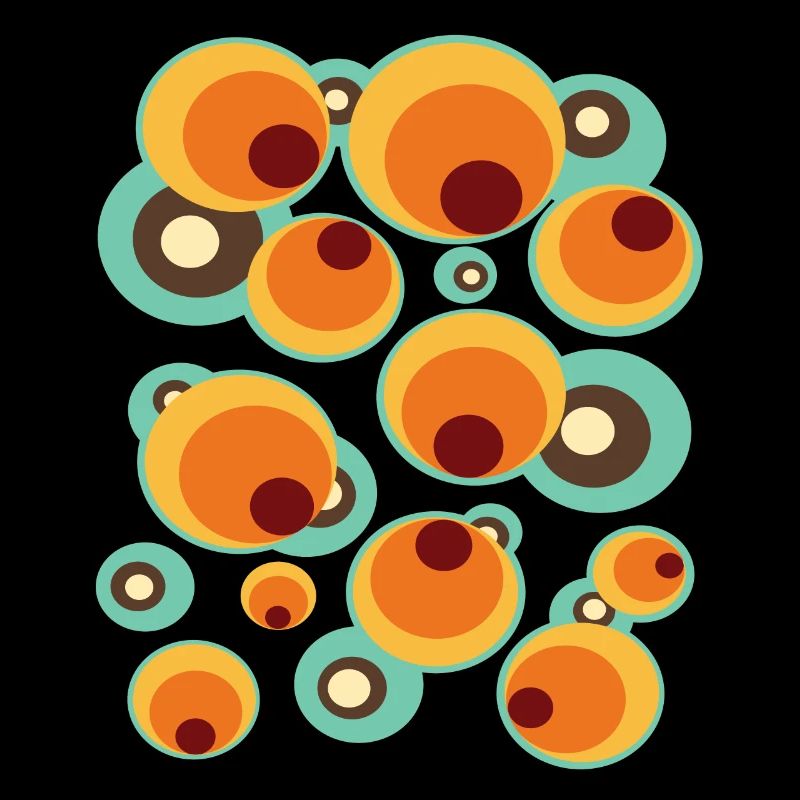 Vintage Mid Century Dot Circle Pattern