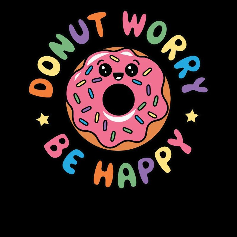 Donut Worry Be Happy Kawaii Doughnut