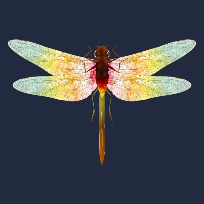 Iridescent Dragonfly – Filigree Insect Motif