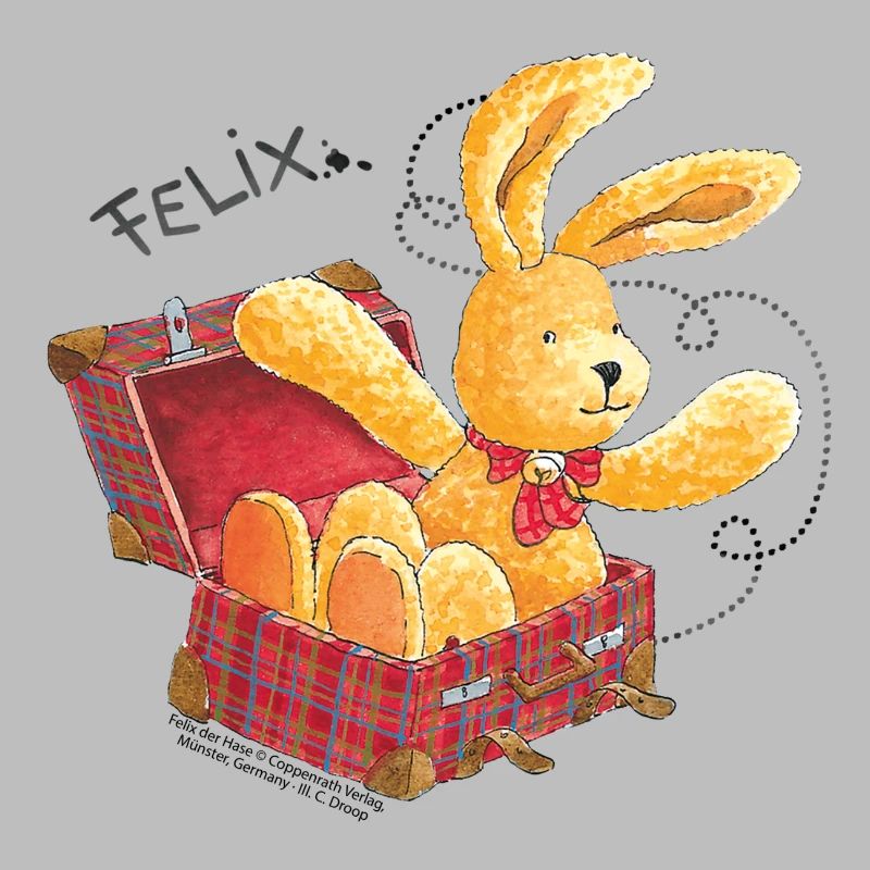 Félix le lapin dans la valise