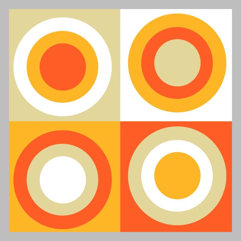 70s Pattern Circles Squiggle