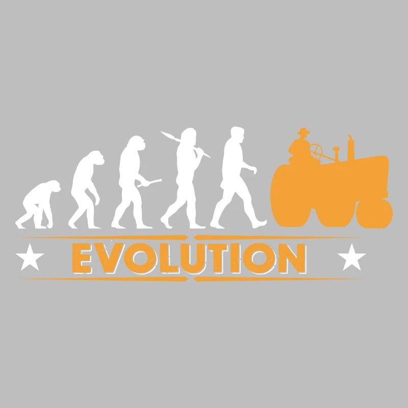 Farmer tractor evolution - orange/white