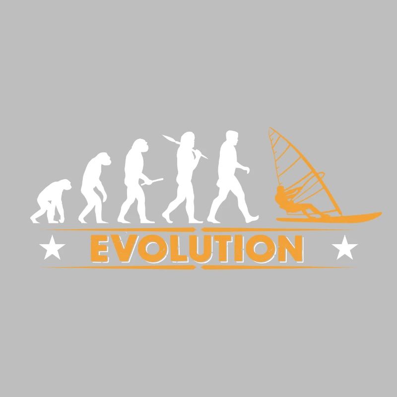Evolution de la planche à voile - orange/blanc