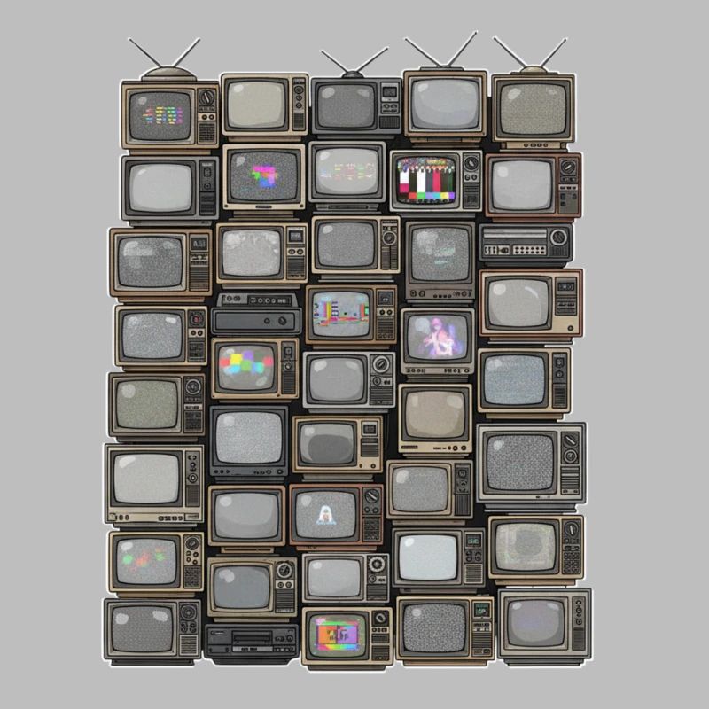 Retro TV Stack Collage