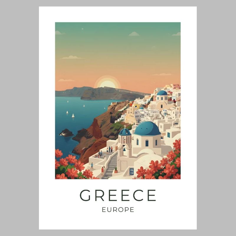 Santorini Sunset Coastal View