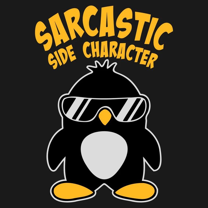 Pinguin Sarcastic Side Character Sonnenbrille Logo