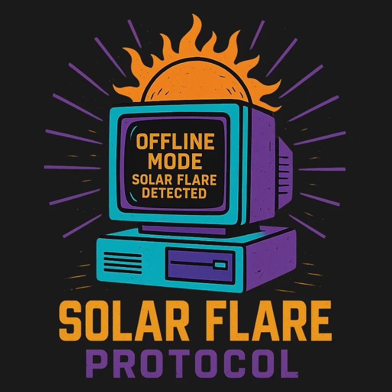 Retro Tech Solar Flare Protocol Tee