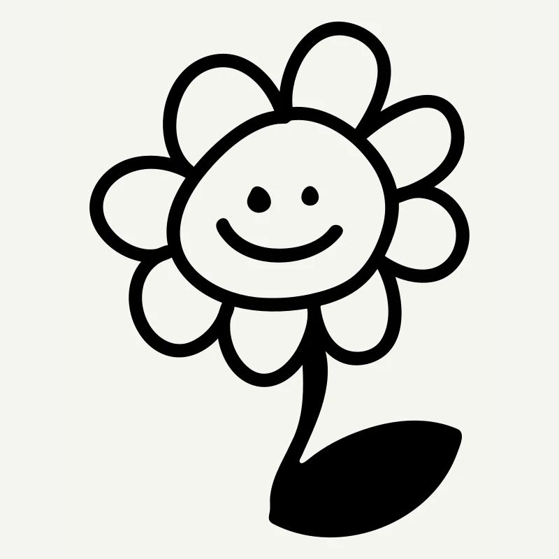 Fröhliche Blume - Line