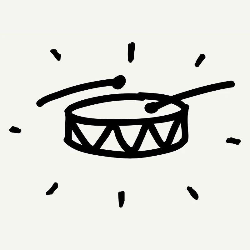 Kleine Marschtrommel mit Drumsticks