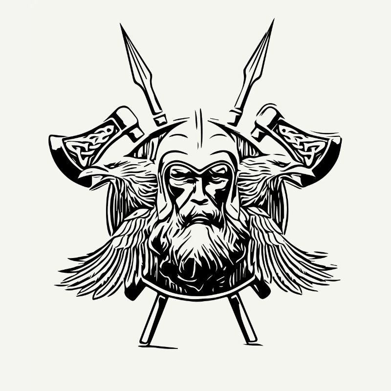 Odin Raben Wikinger Äxte