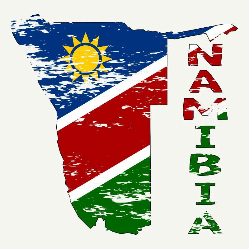 Namibie Carte Drapeau utilisé