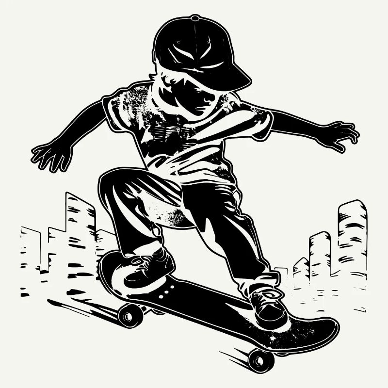 Garçon de skateboard