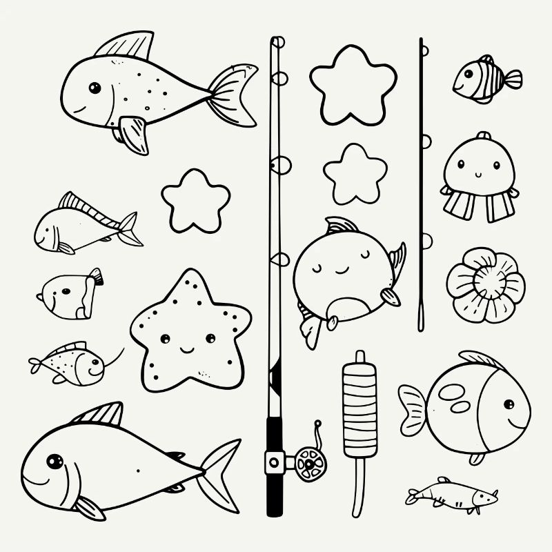 Fishing Comic Style