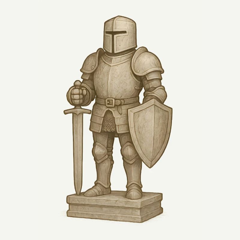 Figurine de samouraï chevaleresque dans le style de la pierre