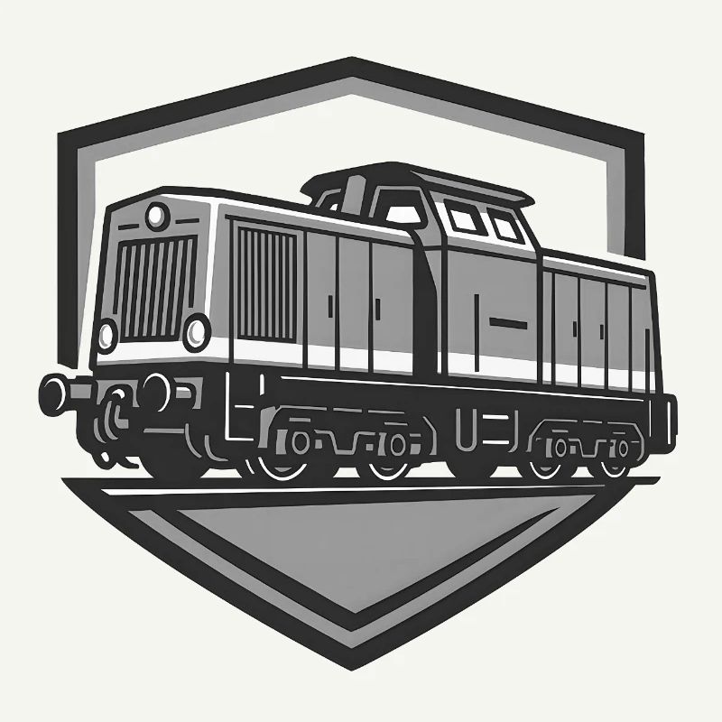 Retro Dampflok Logo Illustration