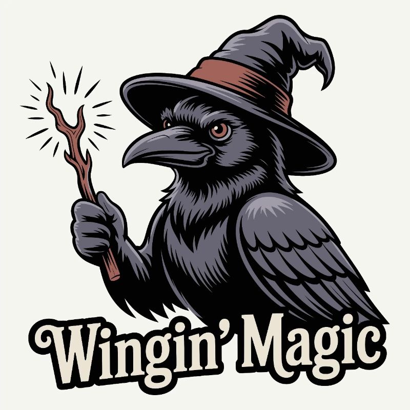Corbeau magique ailé
