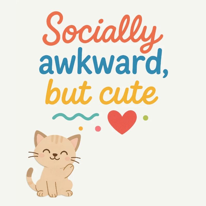 Conception sociale de chat maladroite mais mignonne